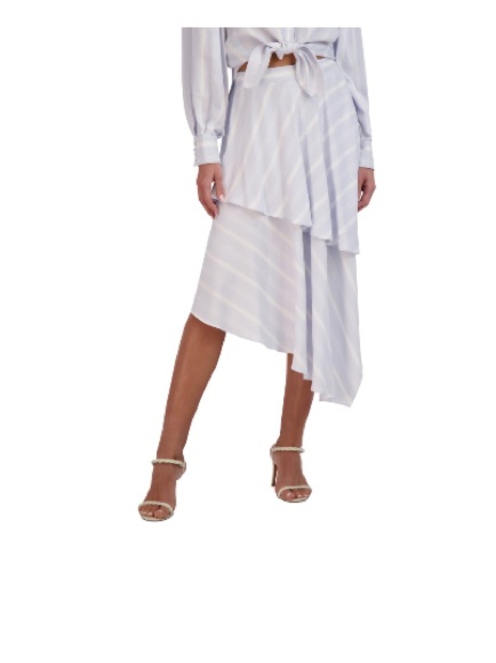 Light Blue Striped women’s skirt and skirt set bcbg Button-Down Shirt